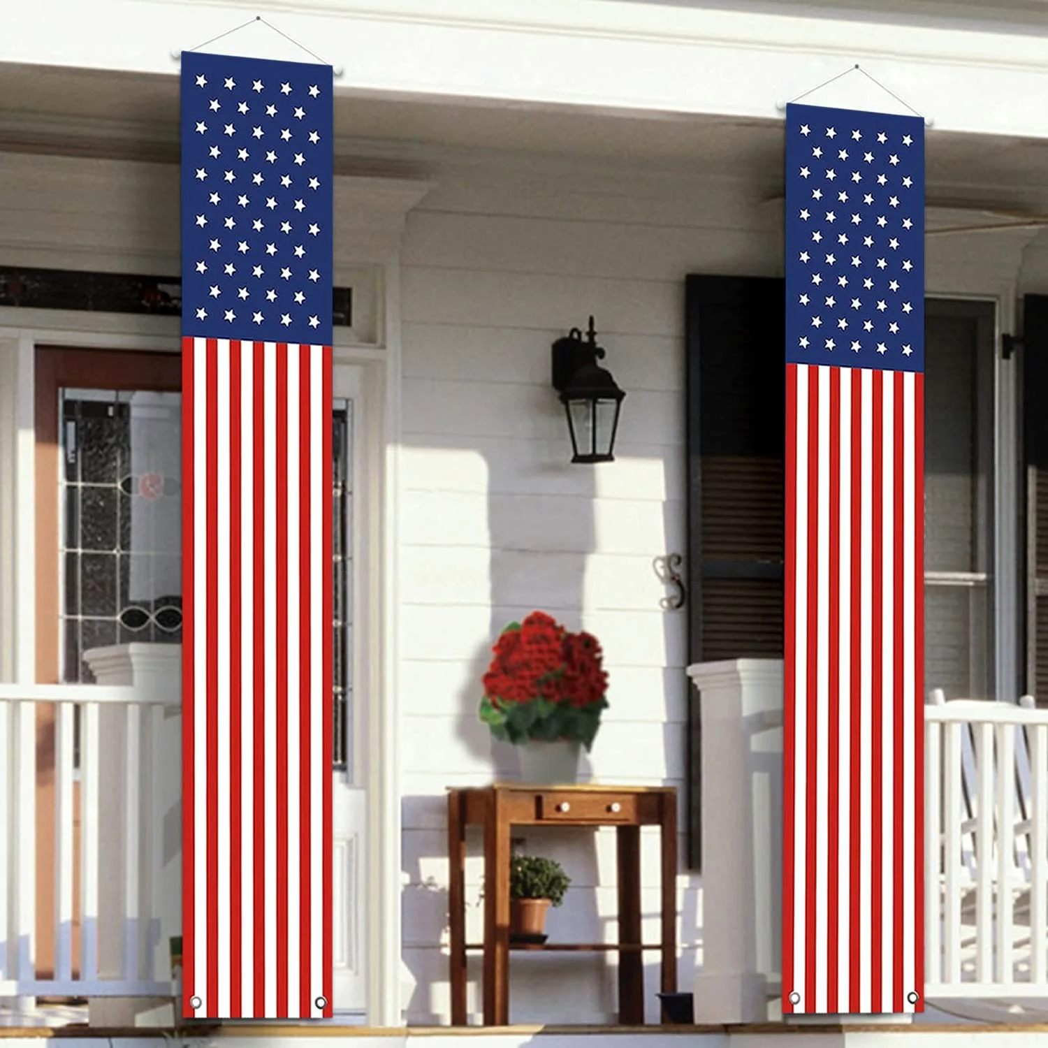 Oriental Cherry Hanging Patriotic Porch Banners