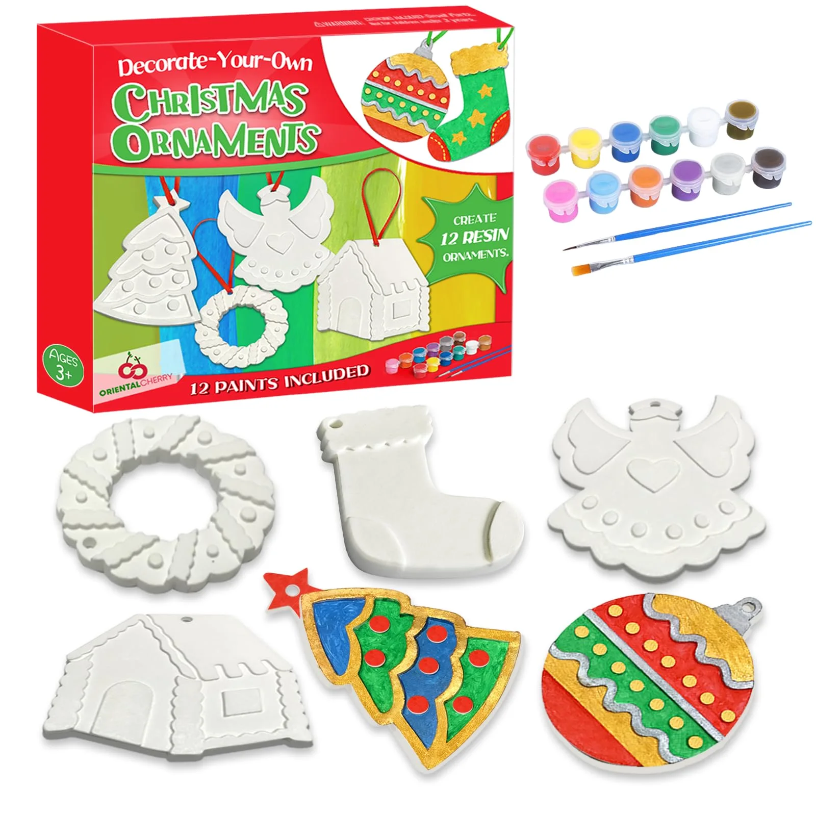 Oriental Cherry Resin Christmas Ornament Kit for Kids