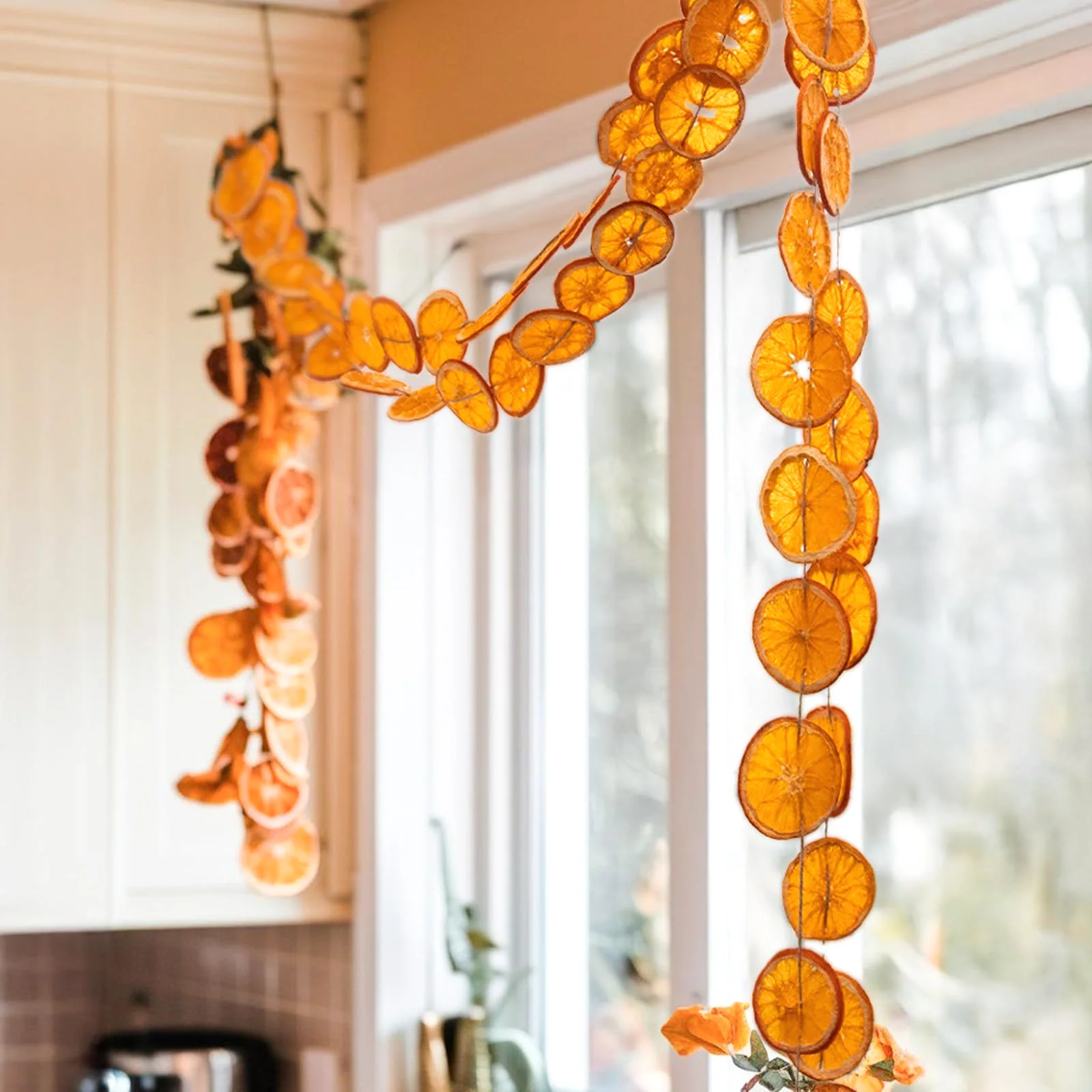 Oriental Cherry 10 Ft Dried Orange Slice Garland