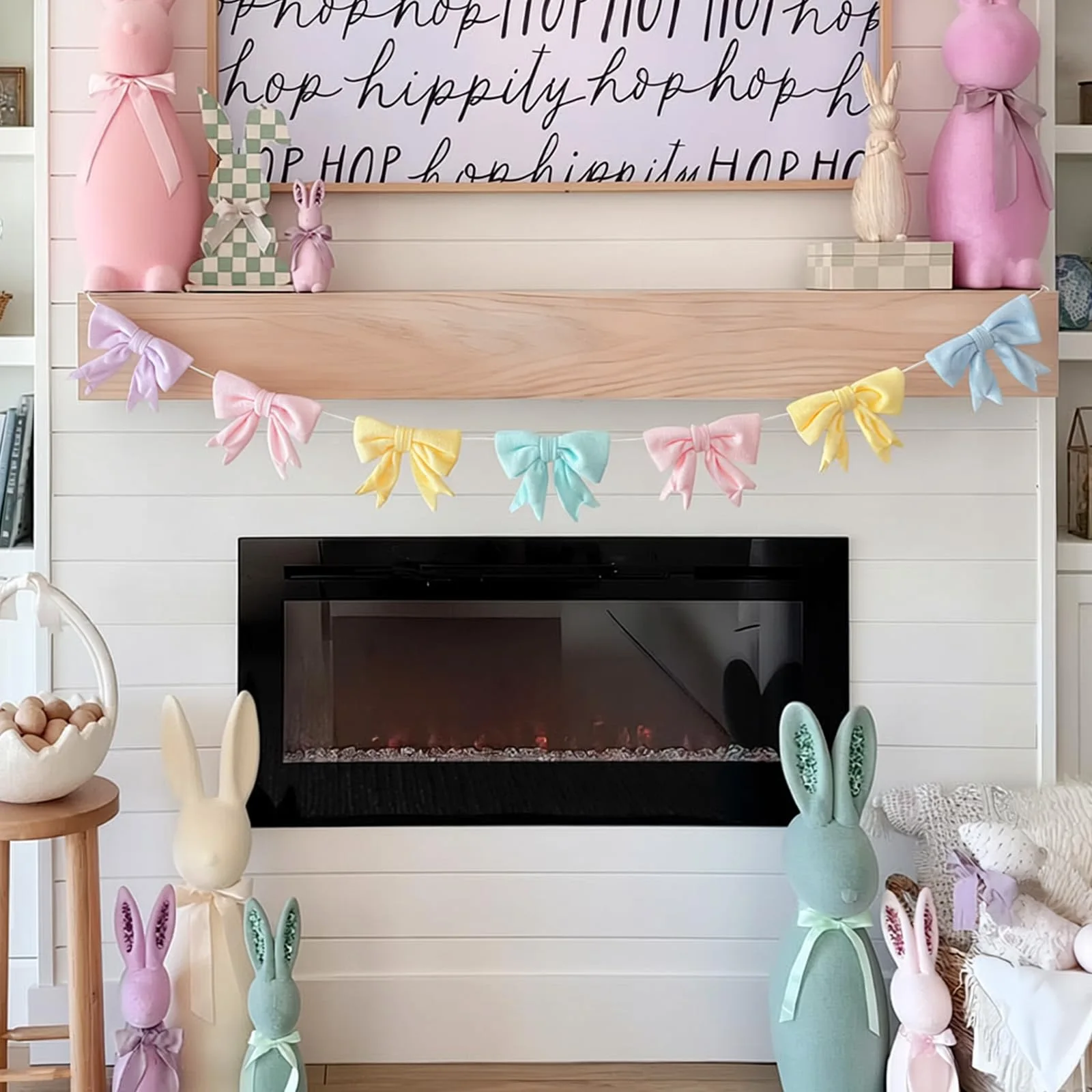 Oriental Cherry 6.5 Ft Pastel Velvet Bow Garland