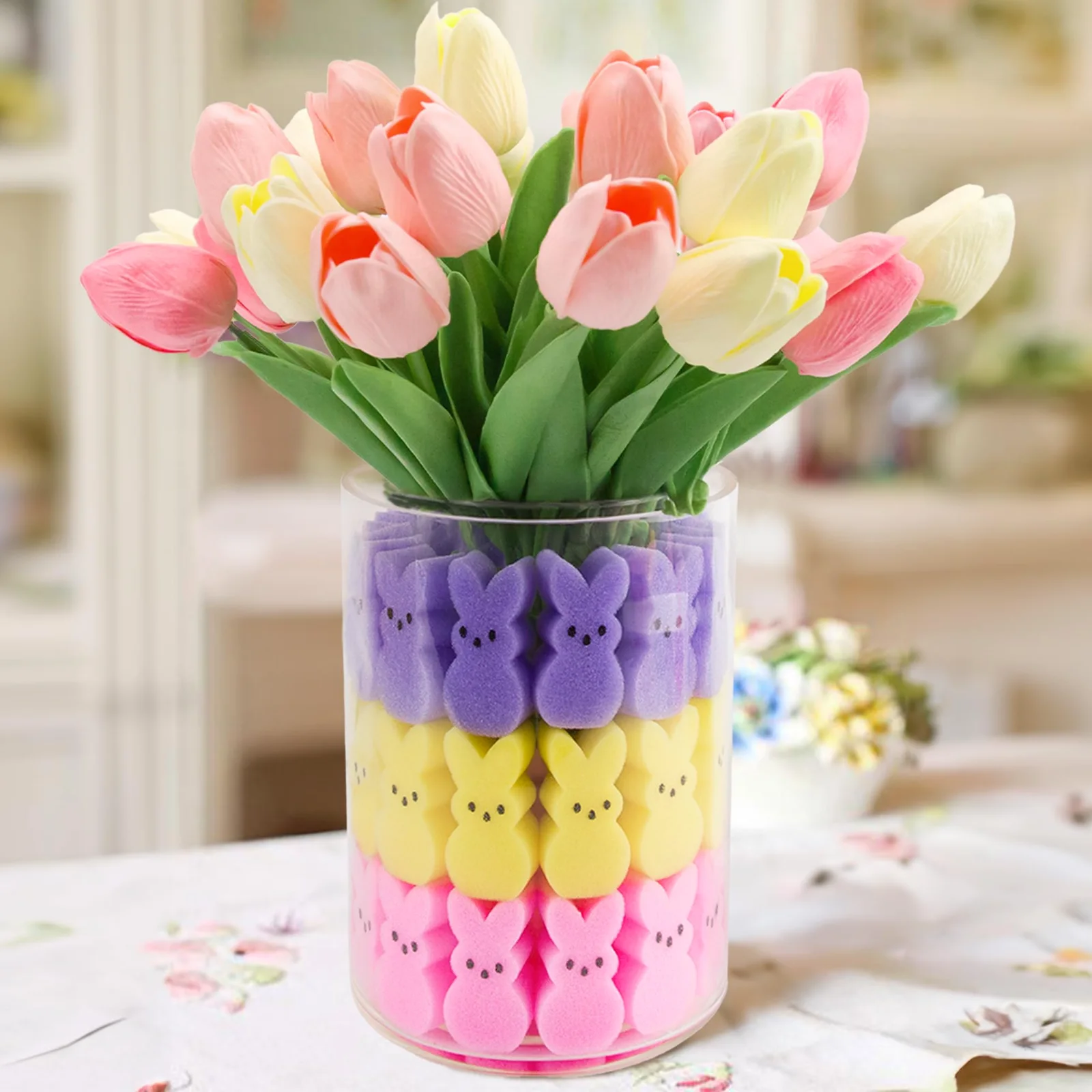 Oriental Cherry Easter Bunnies Vase Filler