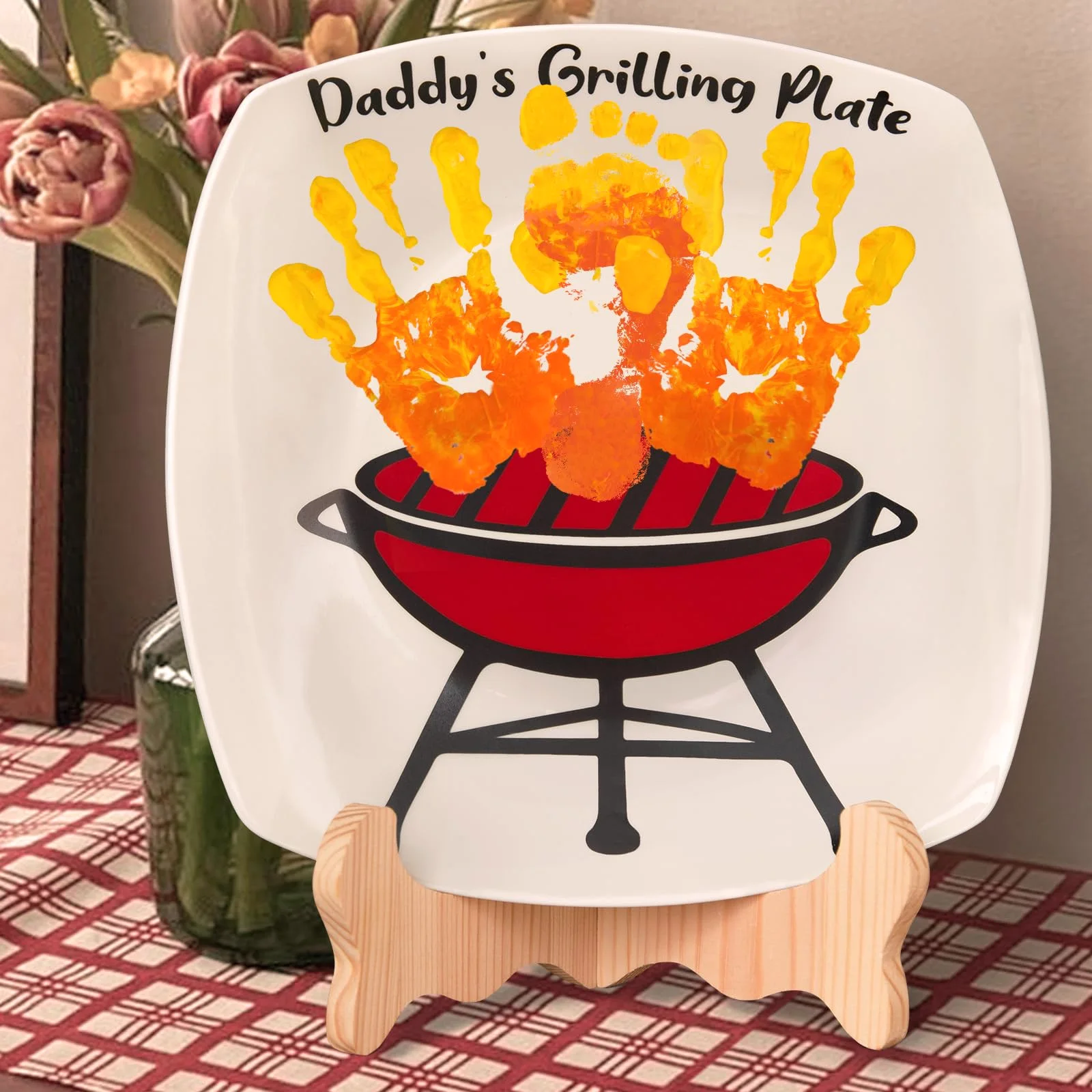 Oriental Cherry Daddy's Grilling Plate Handprint Kit