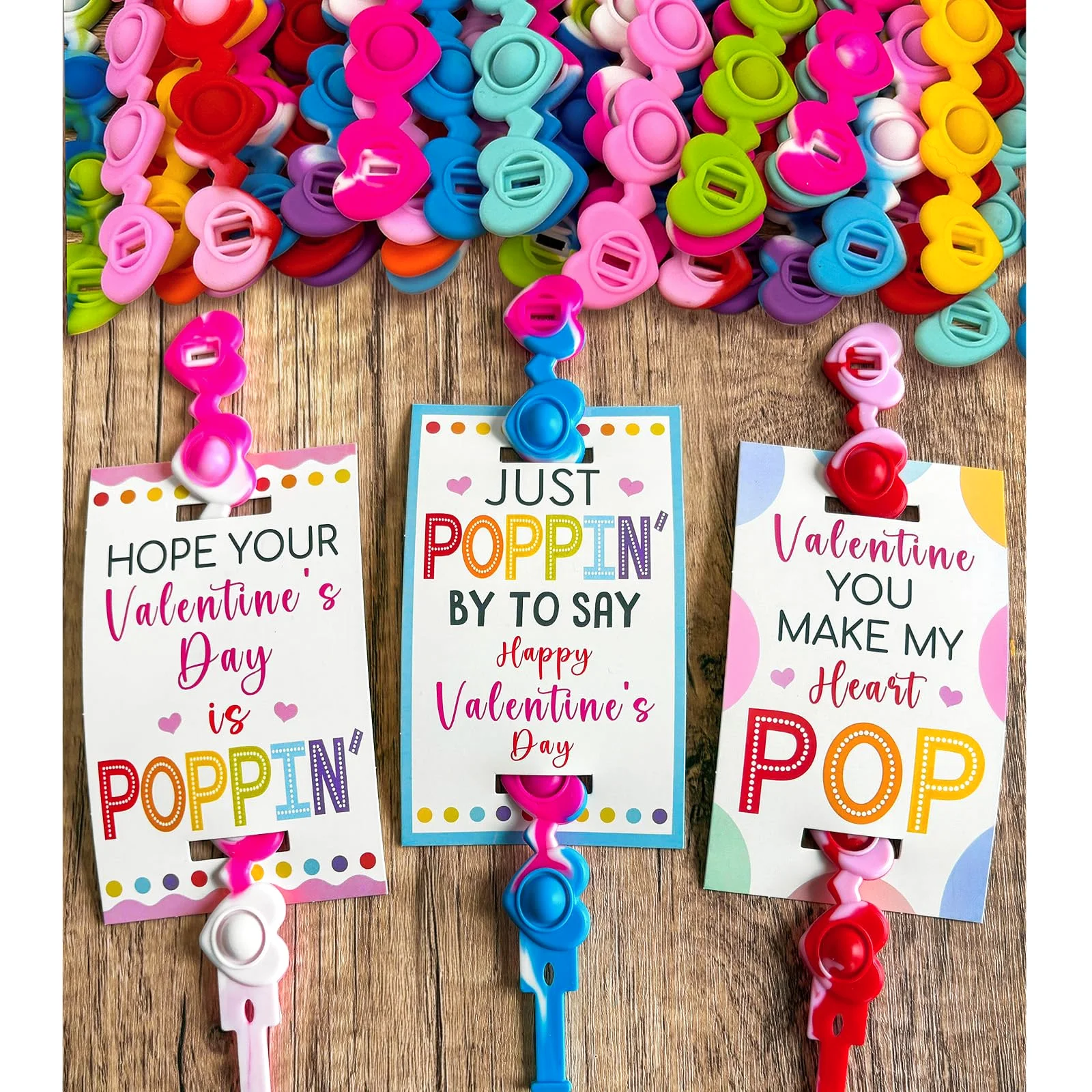 Oriental Cherry Heart Pop Bracelet Valentine Cards