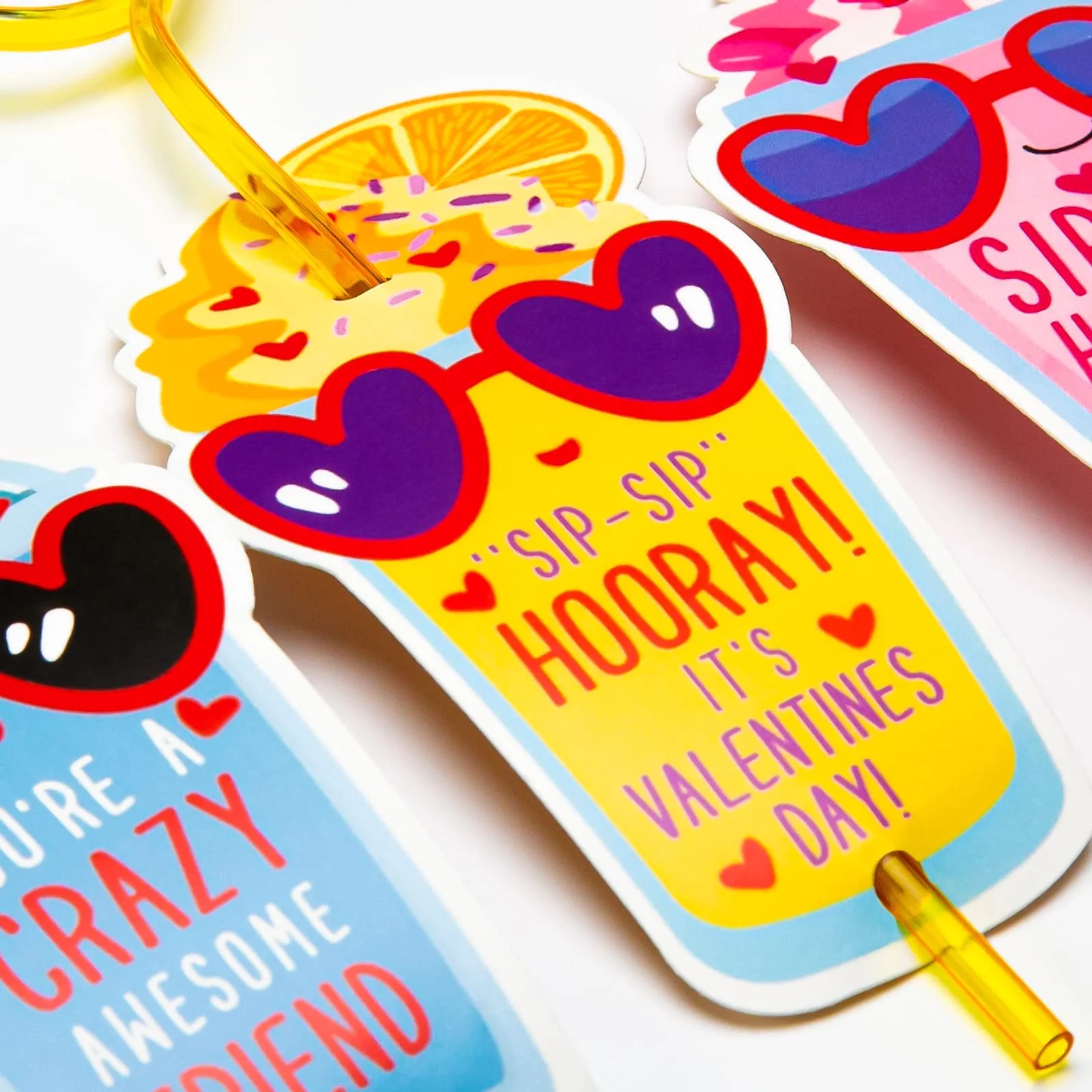 Oriental Cherry Crazy Straw Valentine Cards